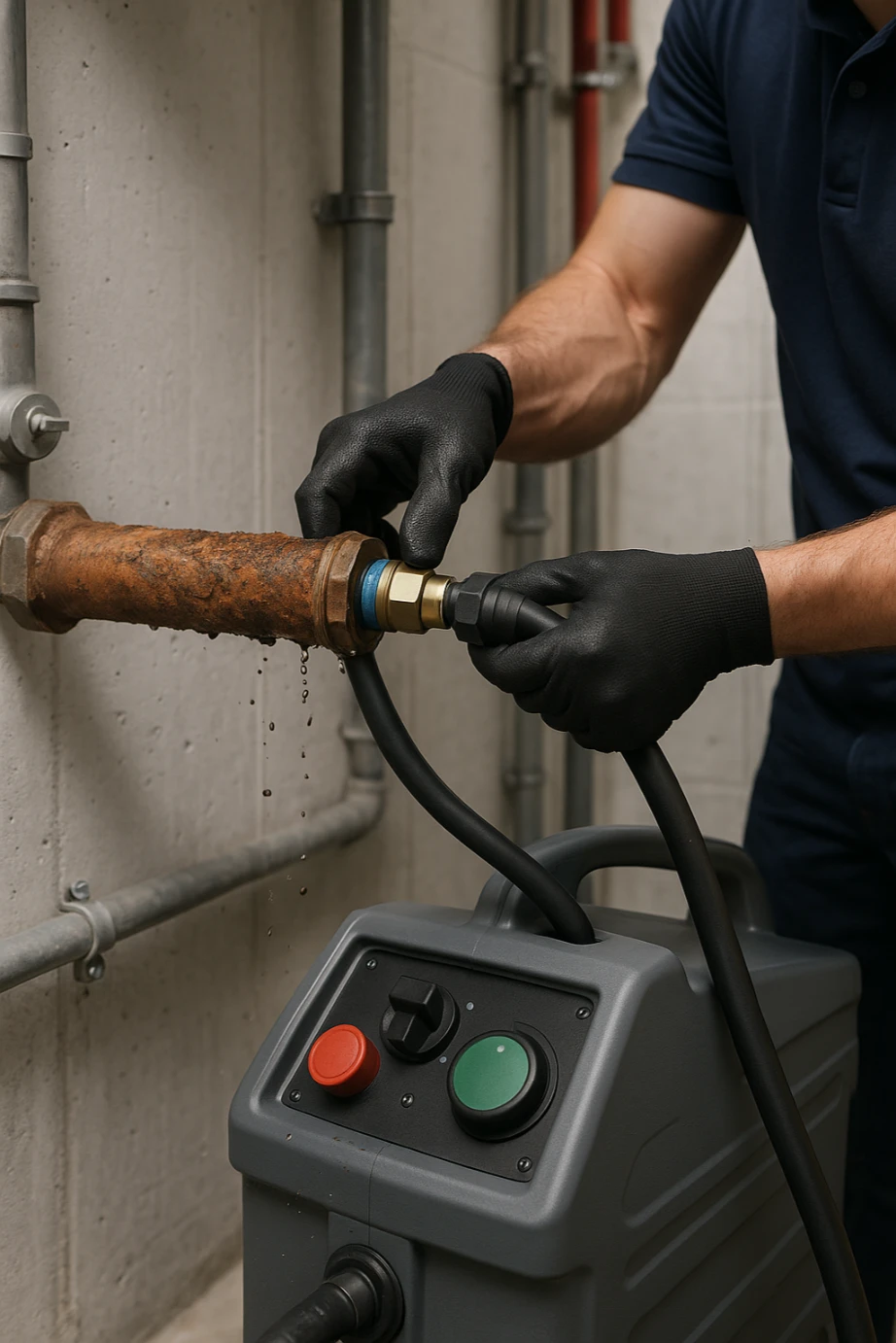 20250428 1856 pipe cleaning process simple compose 01jsyn58ezfhn8j0htdad4ygav