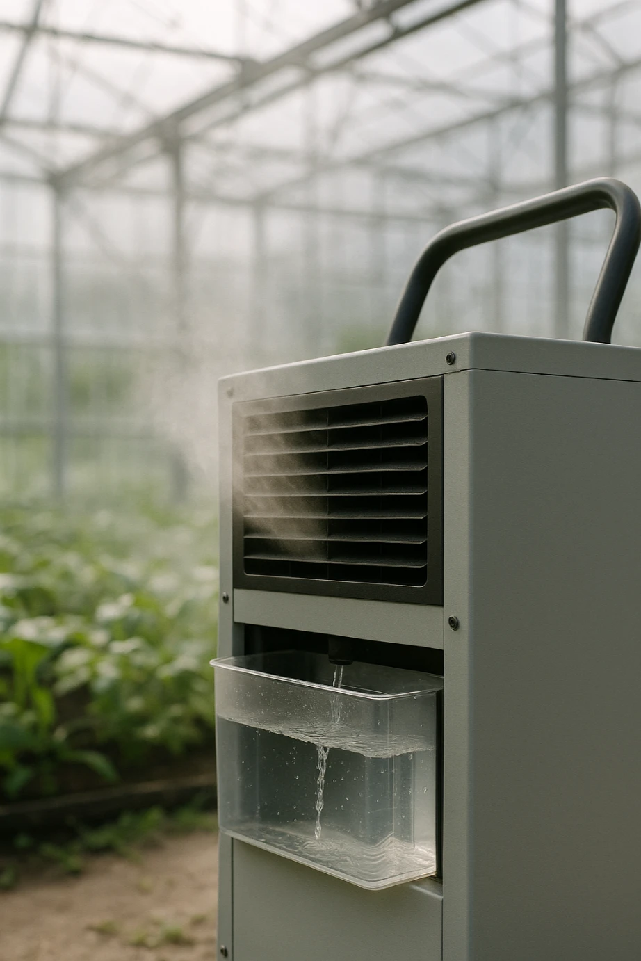 20250428 2032 greenhouse dehumidifier in action simple compose 01jsytmq62eemr0sr93vswdtw7